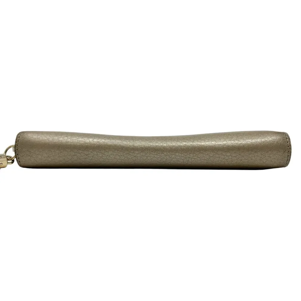Gucci Soho Gold Leather Zip Around Continental Wallet Tassel